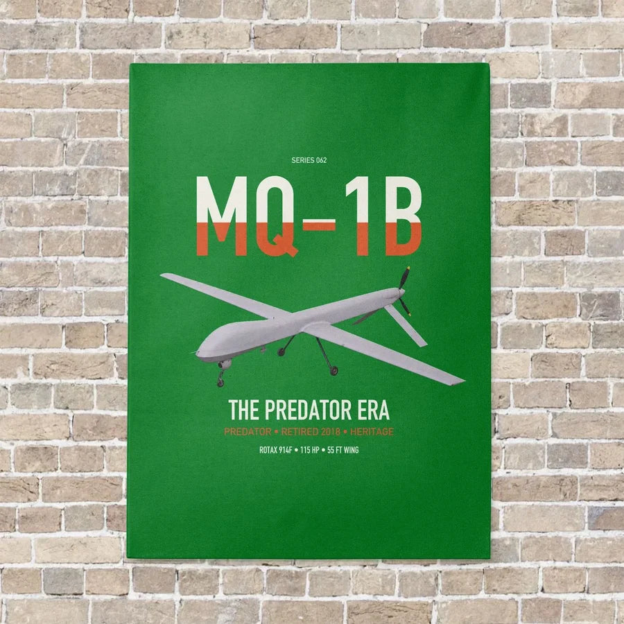 MQ-1B Predator vertical canvas print - no frame - green background