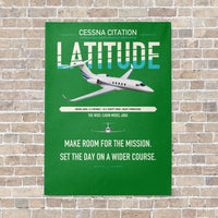 Thumbnail for Cessna Citation Latitude vertical canvas print - no frame - green background
