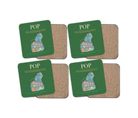 Thumbnail for Gregorio Luperón International Airport (POP) design on green 4 pieces set coaster