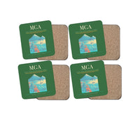 Thumbnail for Augusto C. Sandino International Airport (MGA) design on green 4 pieces set coaster