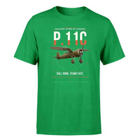 Thumbnail for PZL P.11c design on green t-shirt, single-side print