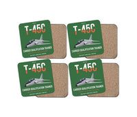 Thumbnail for T-45C Goshawk design on green 4 pieces set coaster