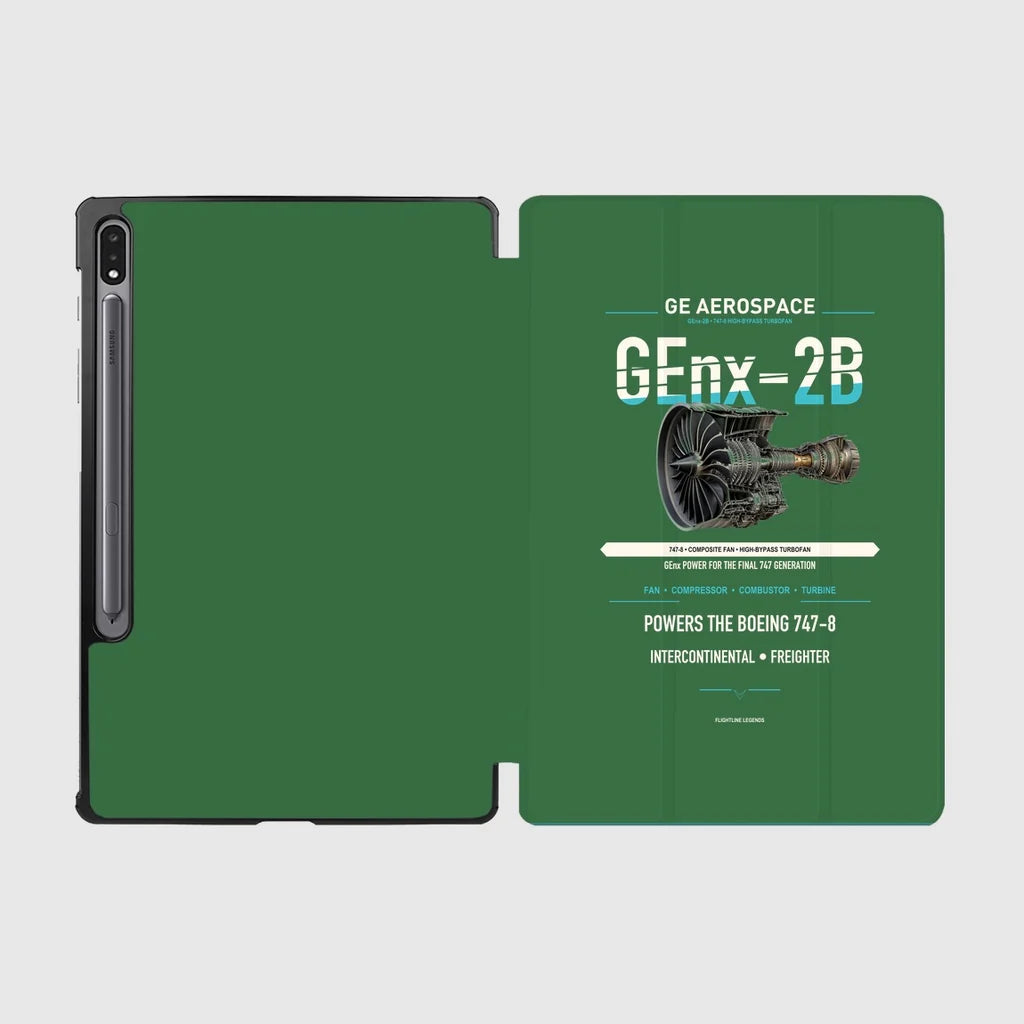 GEnx-2B design on green samsung tablet tablet case