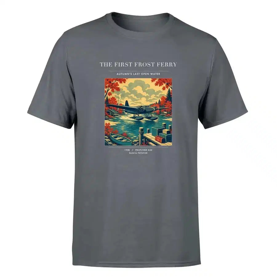 VINTAGE G4433 - The First Frost Ferry - Premium T-Shirt design on gray premium t shirt