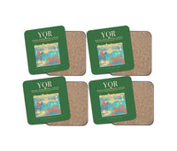 Thumbnail for Regina International Airport (YQR) design on green 4 pieces set coaster
