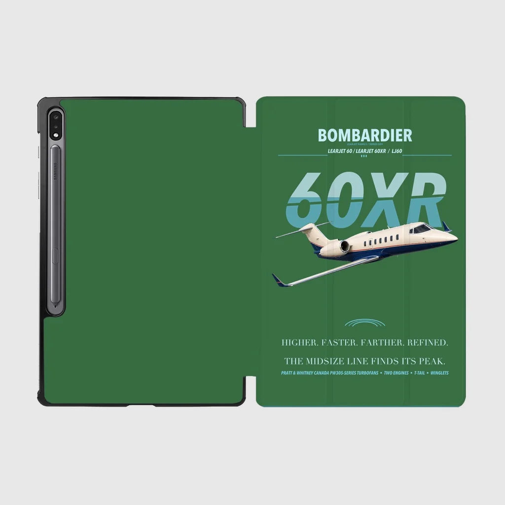Bombardier Learjet 60XR design on green samsung tablet tablet case
