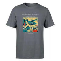 Thumbnail for VINTAGE G4228 - The First Jet Boarding - Premium T-Shirt design on gray premium t shirt