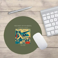 Thumbnail for VINTAGE G4228 - The First Jet Boarding - Designed Mouse Pads design on greenarmy round
