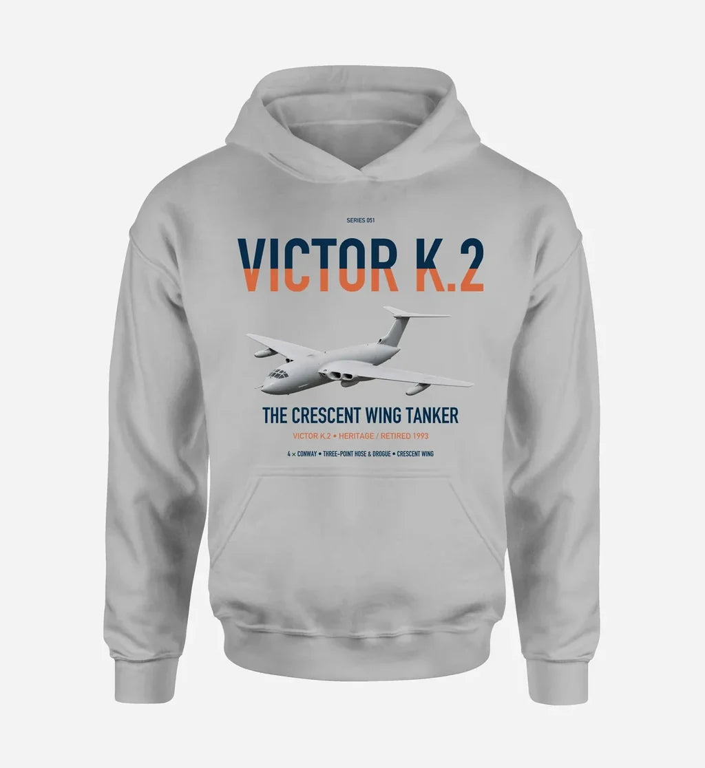 Handley Page Victor K.2 design on light gray double-side hoodie, single-side print