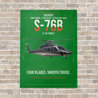 Thumbnail for Sikorsky S-76B vertical canvas print - no frame - green background