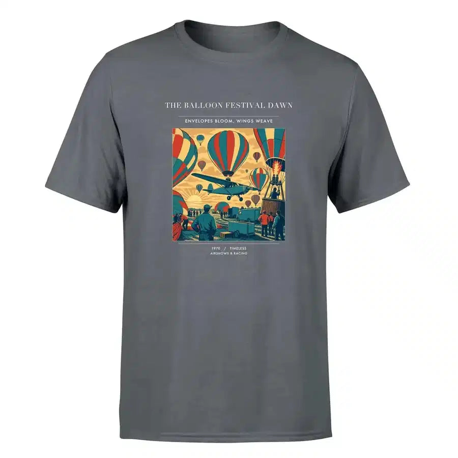 VINTAGE G4394 - The Balloon Festival Dawn - Premium T-Shirt design on gray premium t shirt