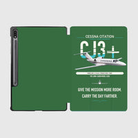 Thumbnail for Cessna Citation CJ3+ design on green samsung tablet tablet case