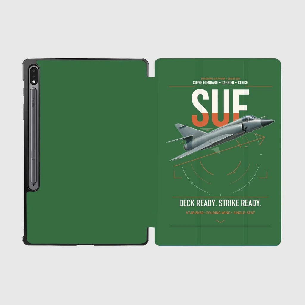 Dassault Super Étendard design on green samsung tablet tablet case