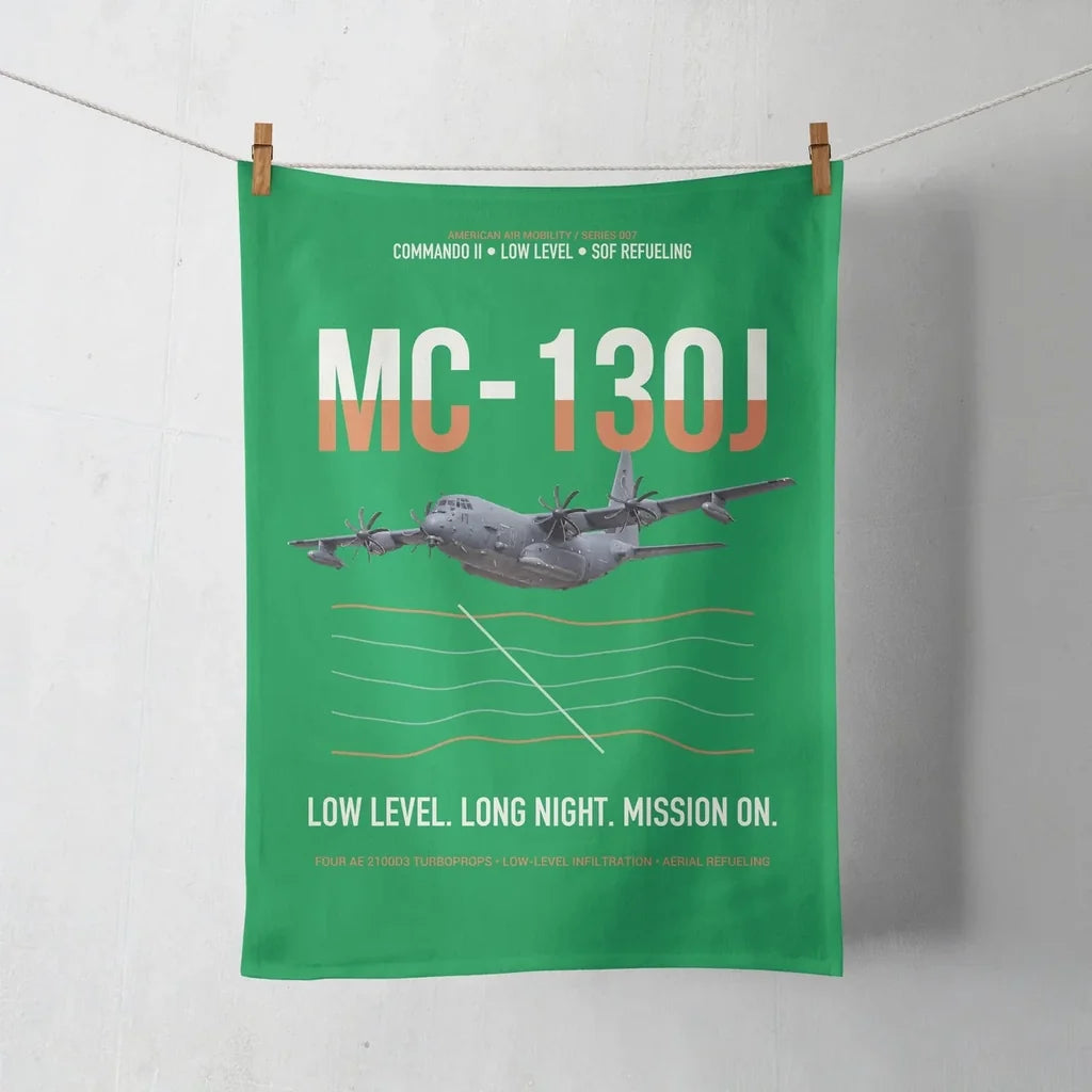 MC-130J COMMANDO II design on green towel