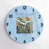 Thumbnail for VINTAGE G4003 - The Great Air Race - Designed Wall Clocks design on lightblue no-frame