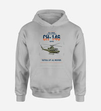 Thumbnail for Bell Canada CH-146 Griffon design on light gray double-side hoodie, single-side print