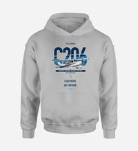 Thumbnail for Cessna 206 Stationair design on light gray double-side hoodie, single-side print