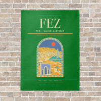 Thumbnail for Fes - Saiss Airport FEZ vertical canvas print - no frame - green background