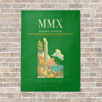 Thumbnail for Malmo Airport MMX vertical canvas print - no frame - green background