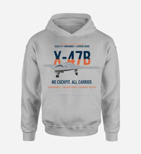 Thumbnail for X-47B UCAS-D design on light gray hoodie single side