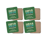 Thumbnail for Airbus U010 Aliaca VTOL design on green 4 pieces set coaster