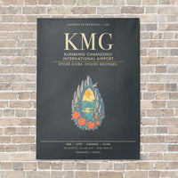 Thumbnail for Kunming Changshui International Airport KMG - Canvas Framed - Gray