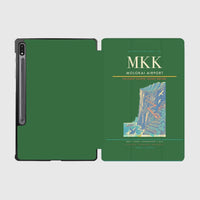 Thumbnail for Molokai Airport (MKK) design on green samsung tablet tablet case