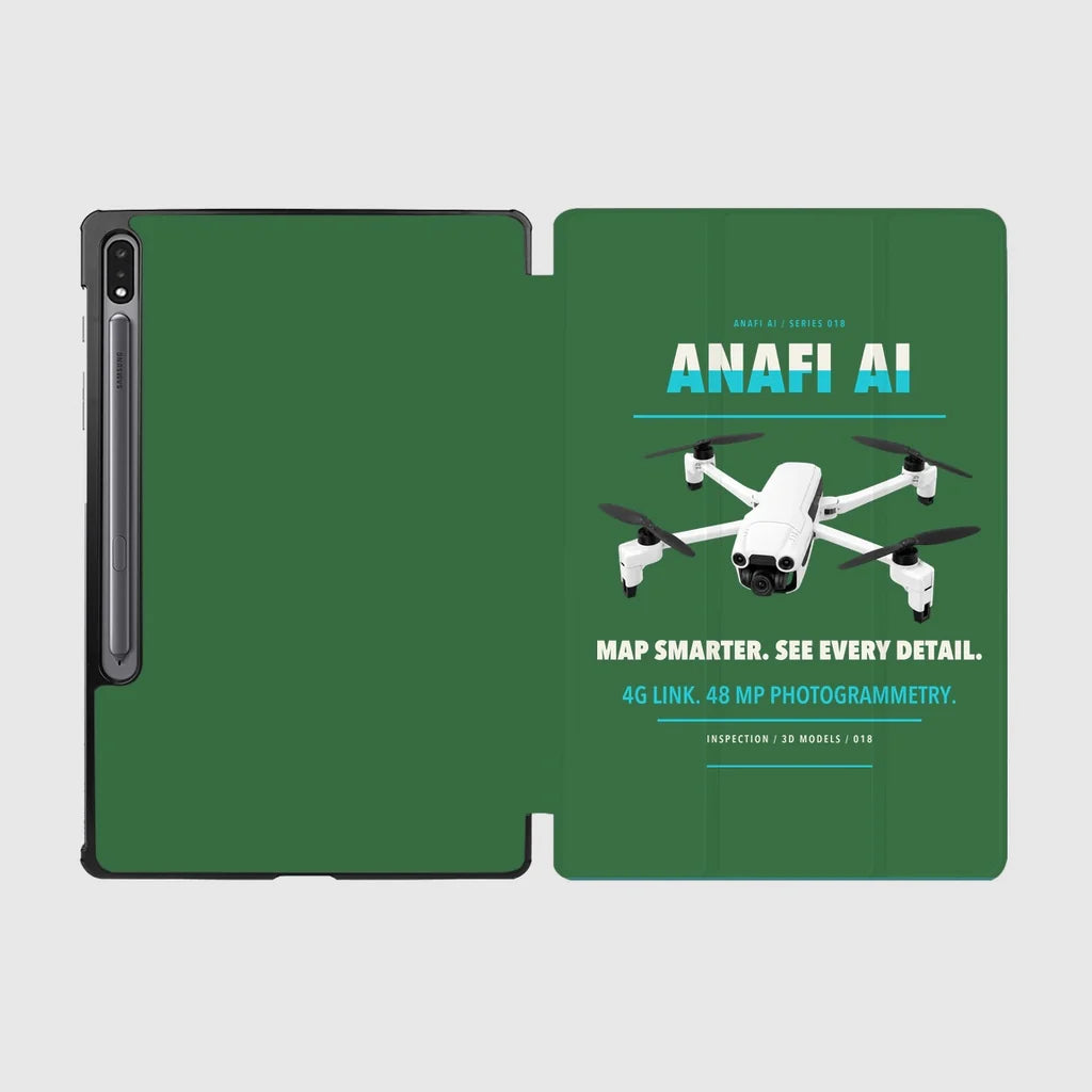 Parrot ANAFI Ai design on green samsung tablet tablet case