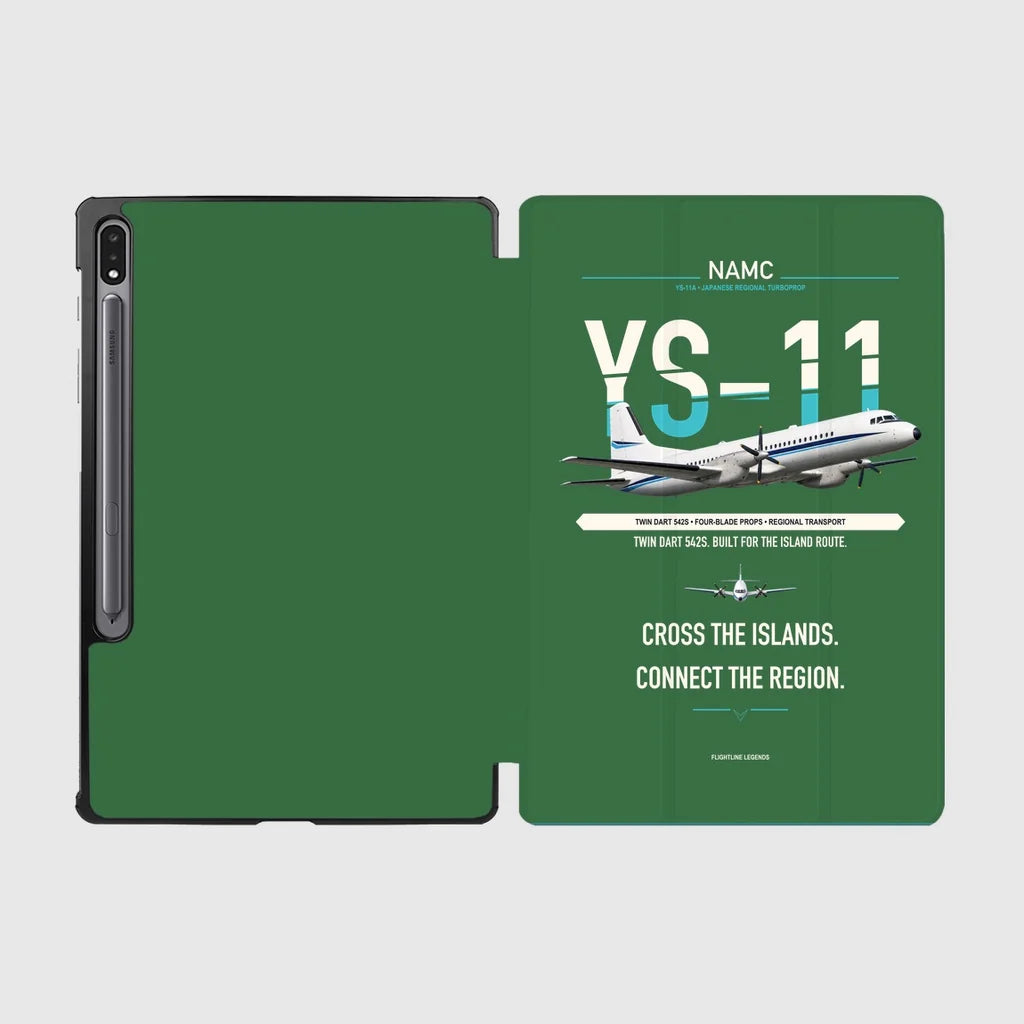 NAMC YS-11A design on green samsung tablet tablet case