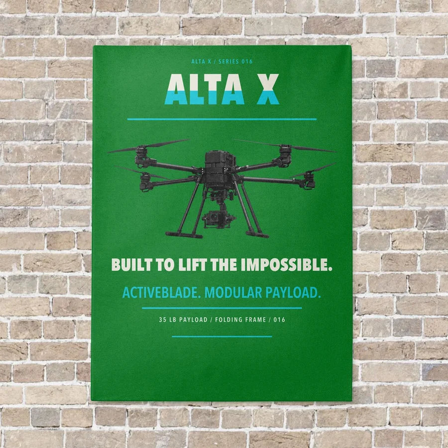 Freefly Alta X vertical canvas print - no frame - green background