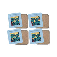 Thumbnail for The Last Inspection - Designed Coasters design on light blue 4-pieces-set