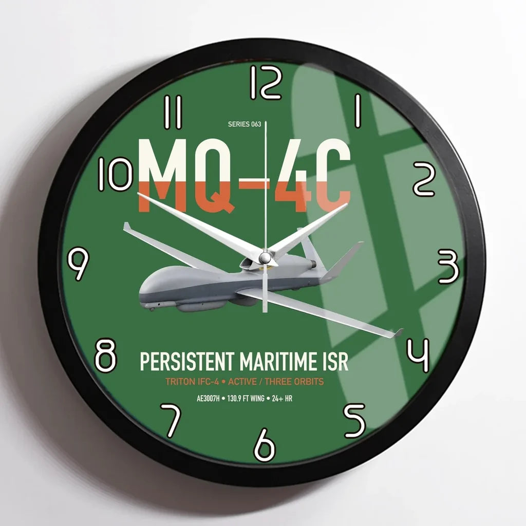 MQ-4C Triton IFC-4 design on green framed wall clock