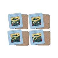 Thumbnail for The Tea Terrace Overflight - Designed Coasters design on light blue 4-pieces-set
