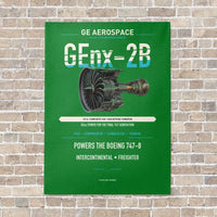 Thumbnail for GEnx-2B vertical canvas print - no frame - green background