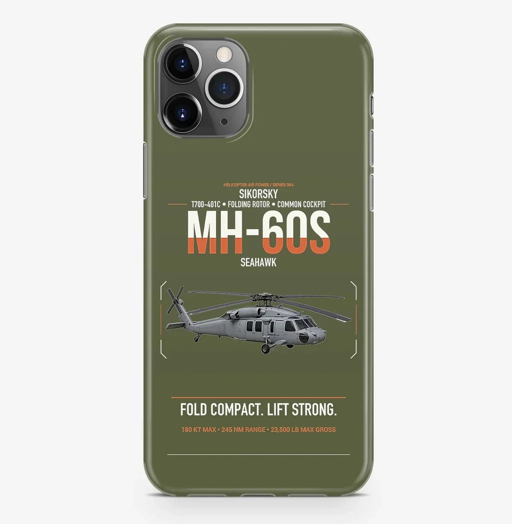 Sikorsky MH-60S Seahawk design on green army magsafe iphone case, for iPhone Pro Max