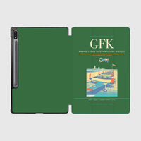 Thumbnail for Grand Forks International Airport (GFK) design on green samsung tablet tablet case