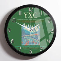 Thumbnail for Cranbrook–Canadian Rockies International Airport (YXC) design on green framed wall clock
