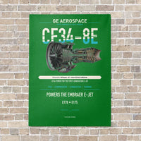 Thumbnail for CF34-8E vertical canvas print - no frame - green background