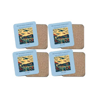 Thumbnail for The Moonrise Formation - Designed Coasters design on light blue 4-pieces-set