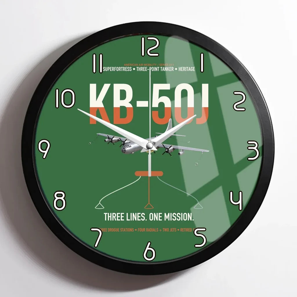 KB-50J Superfortress design on green framed wall clock