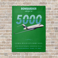 Thumbnail for Bombardier Global 5000 vertical canvas print - no frame - green background