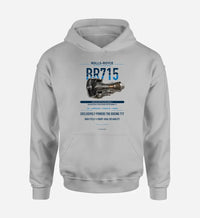 Thumbnail for BR715 design on light gray hoodie single side