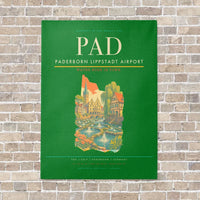 Thumbnail for Paderborn Lippstadt Airport PAD vertical canvas print - no frame - green background