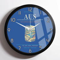 Thumbnail for Austin-Bergstrom International Airport AUS Wall-Clock Framed - Blue