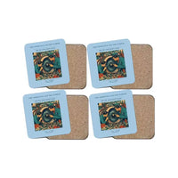 Thumbnail for The Apprentice And The Turbine - Designed Coasters design on light blue 4-pieces-set