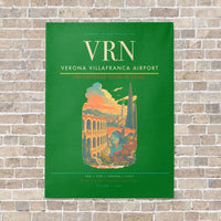 Thumbnail for Verona Villafranca Airport VRN vertical canvas print - no frame - green background