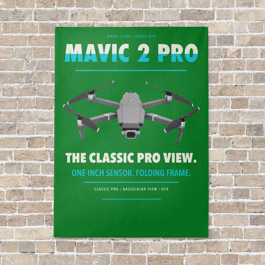 DJI Mavic 2 Pro vertical canvas print - no frame - green background