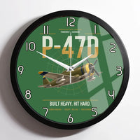 Thumbnail for P-47D Thunderbolt Razorback design on green framed wall clock