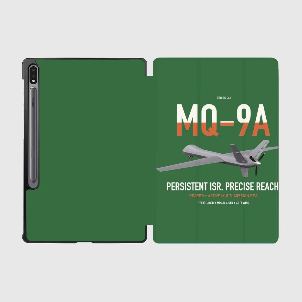 MQ-9A Reaper design on green samsung tablet tablet case