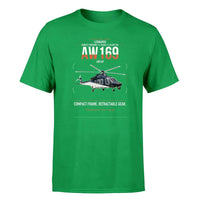 Thumbnail for Leonardo AW169 design on green t-shirt, single-side print